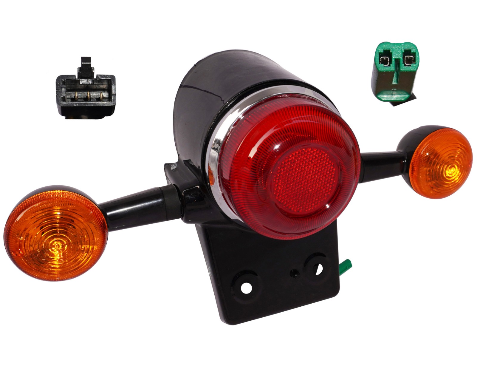 Black Indicator Tail Light + Bracket For Royal Enfield New Classic Reborn 350