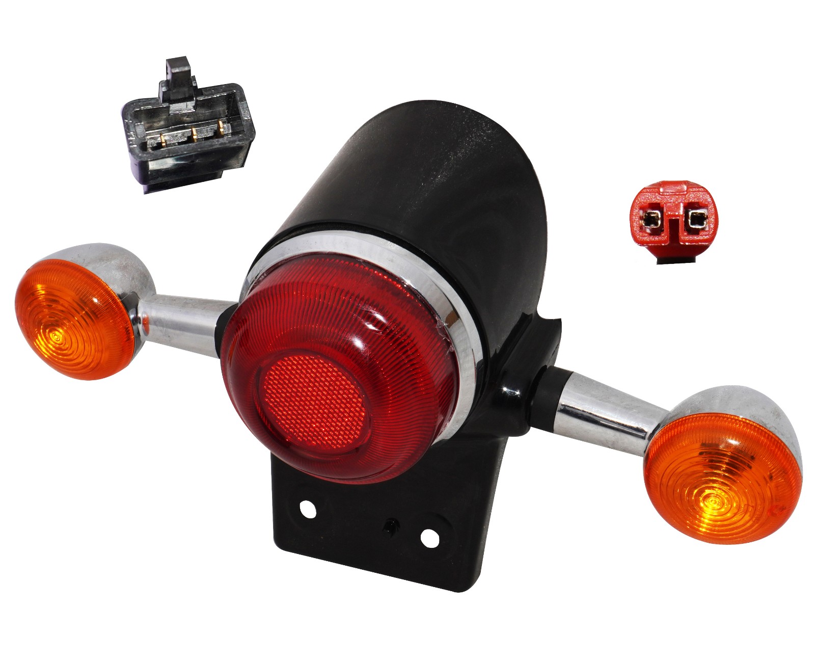 Chrome Indicator Tail Light + Bracket For Royal Enfield New Classic Reborn 350