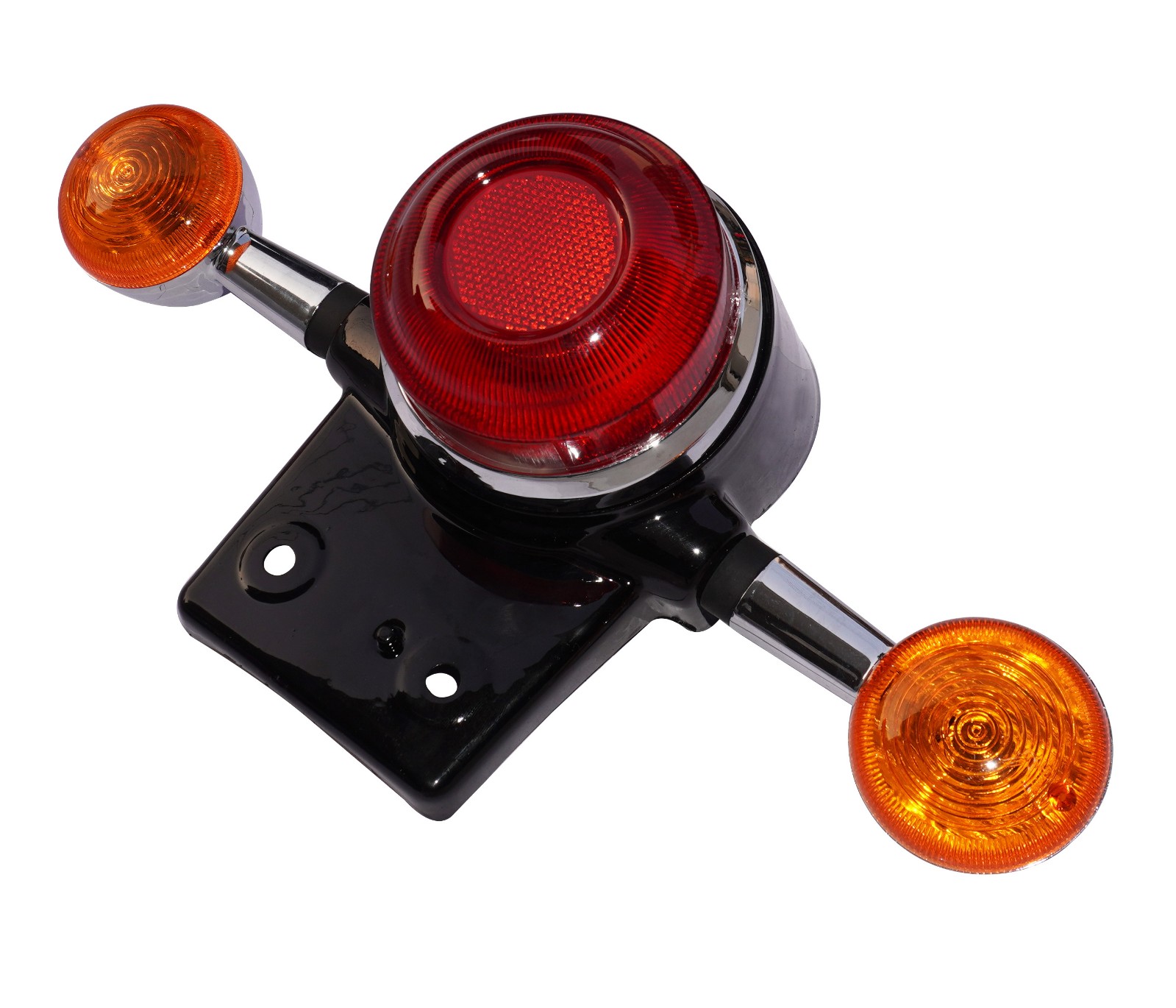 Chrome Indicator Tail Light + Bracket For Royal Enfield New Classic Reborn 350
