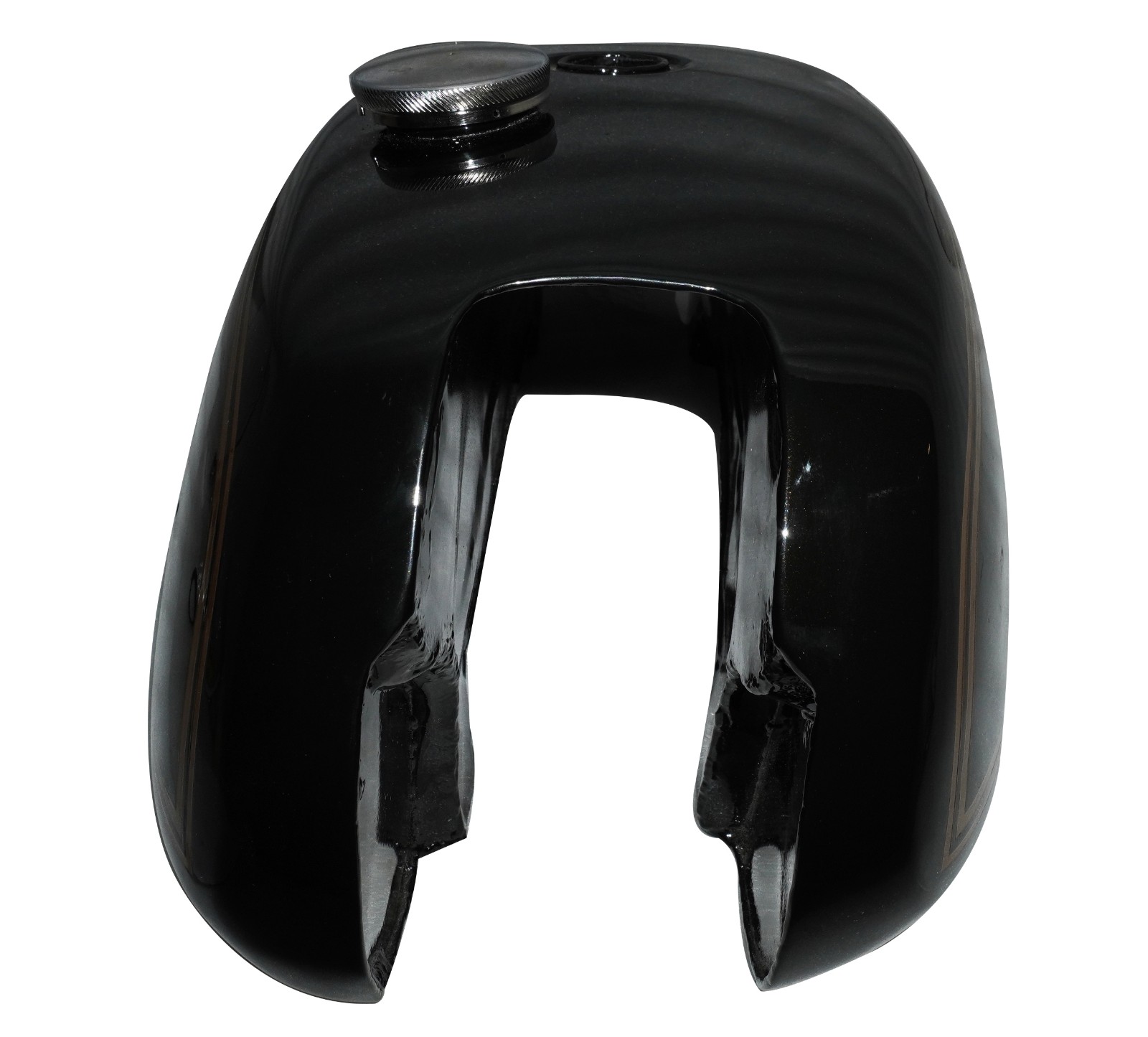 Petrol Fuel Tank Black Painted With Cap & Taps Fits For Triumph T140 Bonneville