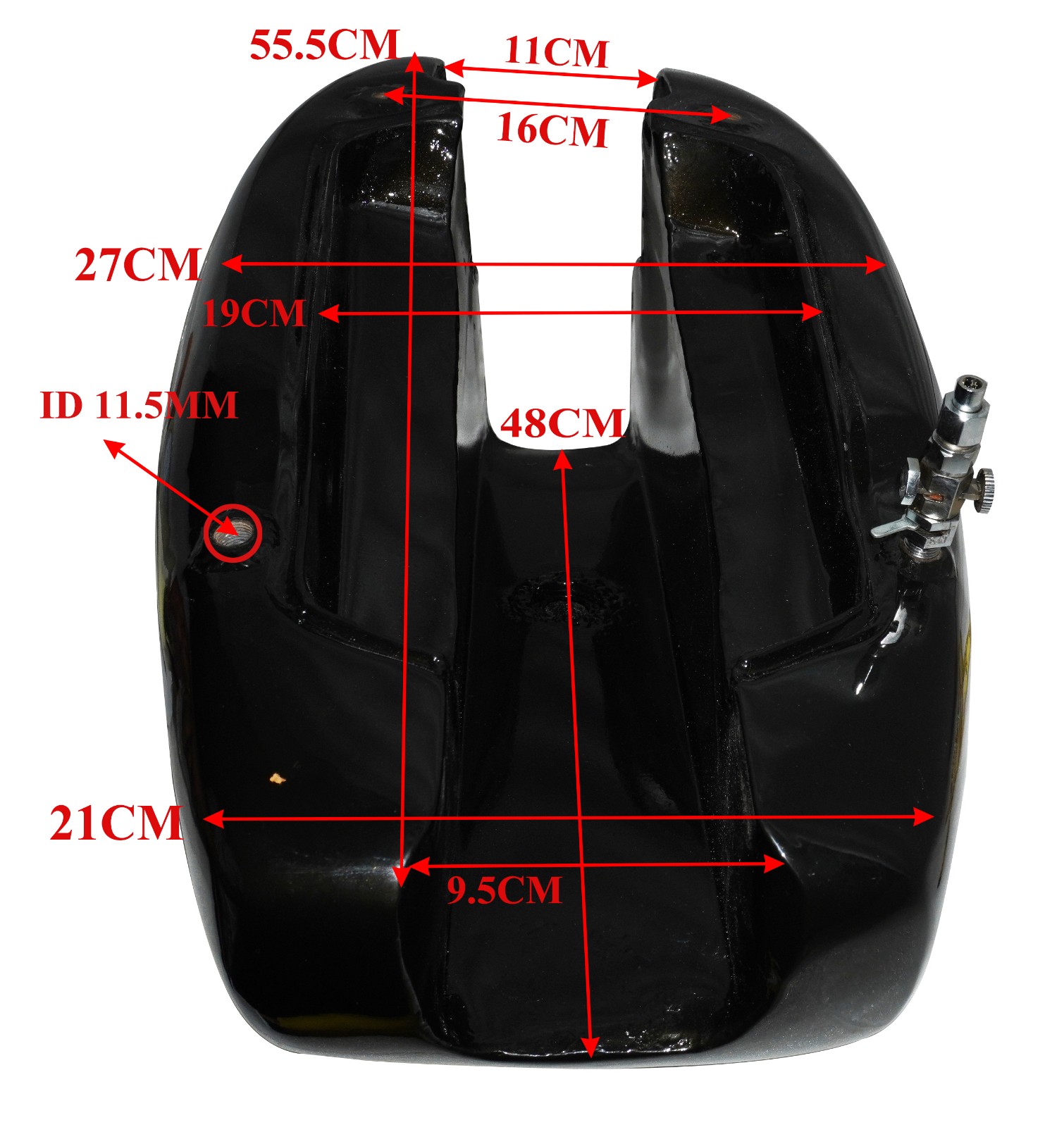 Petrol Fuel Tank Black Painted With Cap & Taps Fits For Triumph T140 Bonneville