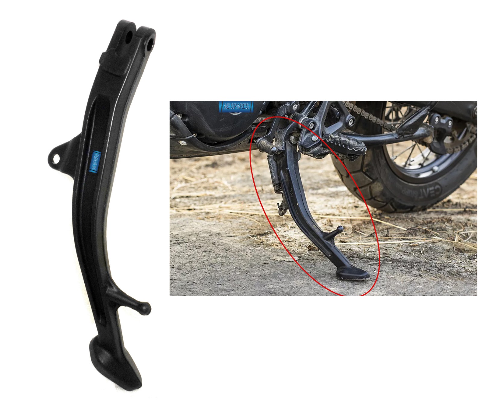 Black Side Stand Forged Fits For Royal Enfield Himalayan 450 RAW00401/B