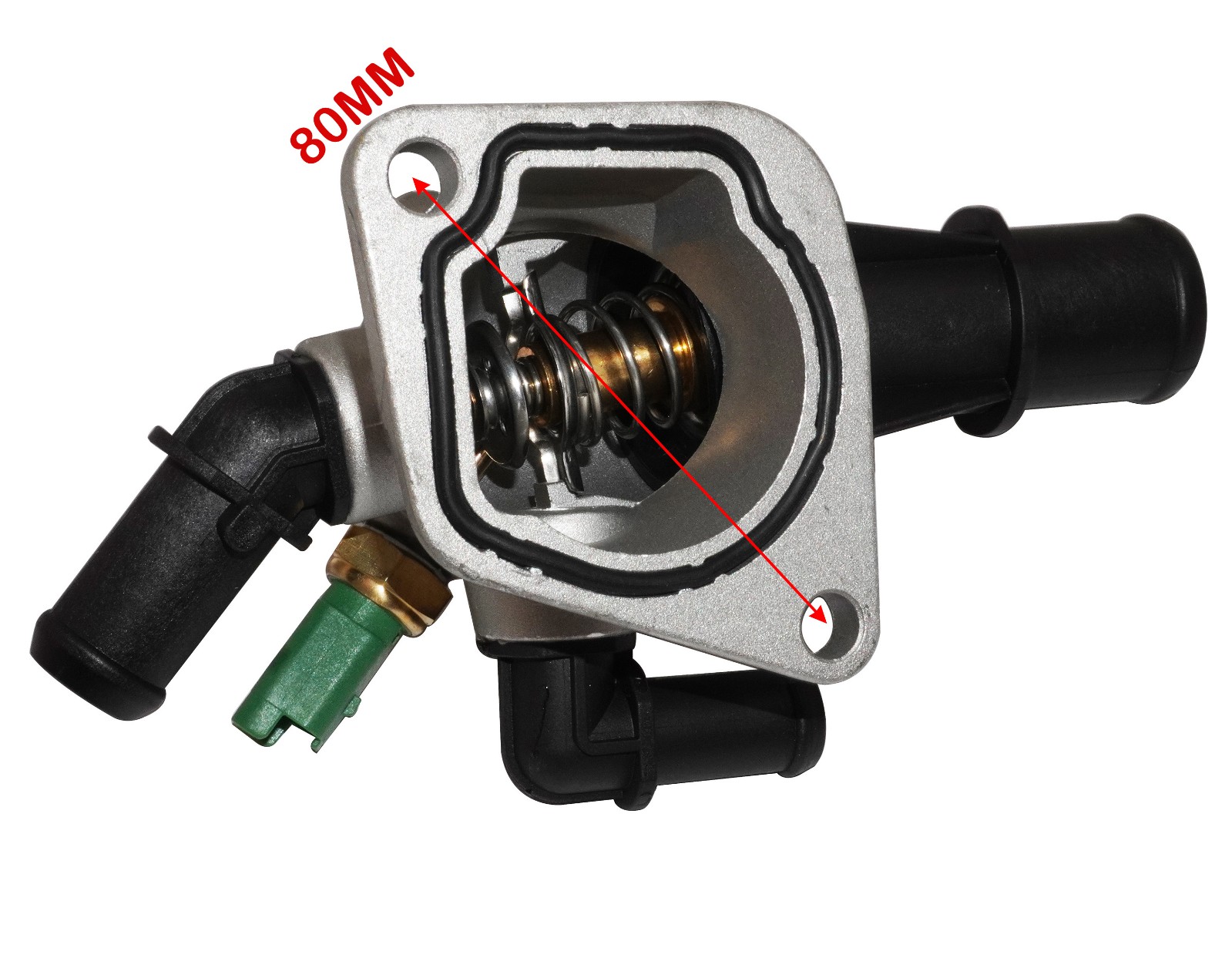 Thermostat Housing + Sensor For Suzuki Swift Mk3 Splash, Lancia Ypsilon Musa 1.3