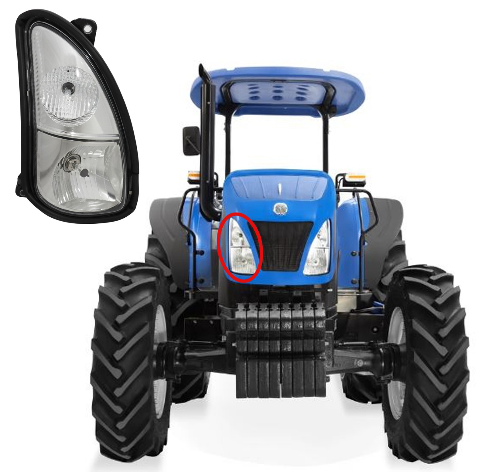 Headlight RH For New Holland TT Series T5 TT3 TT4 TT47 Genuine CNH 51627102