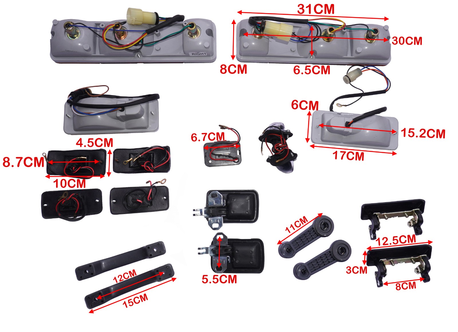 For Suzuki Samurai Sierra SJ410 SJ413 Jimny Bumper Offer Light and Handle Set