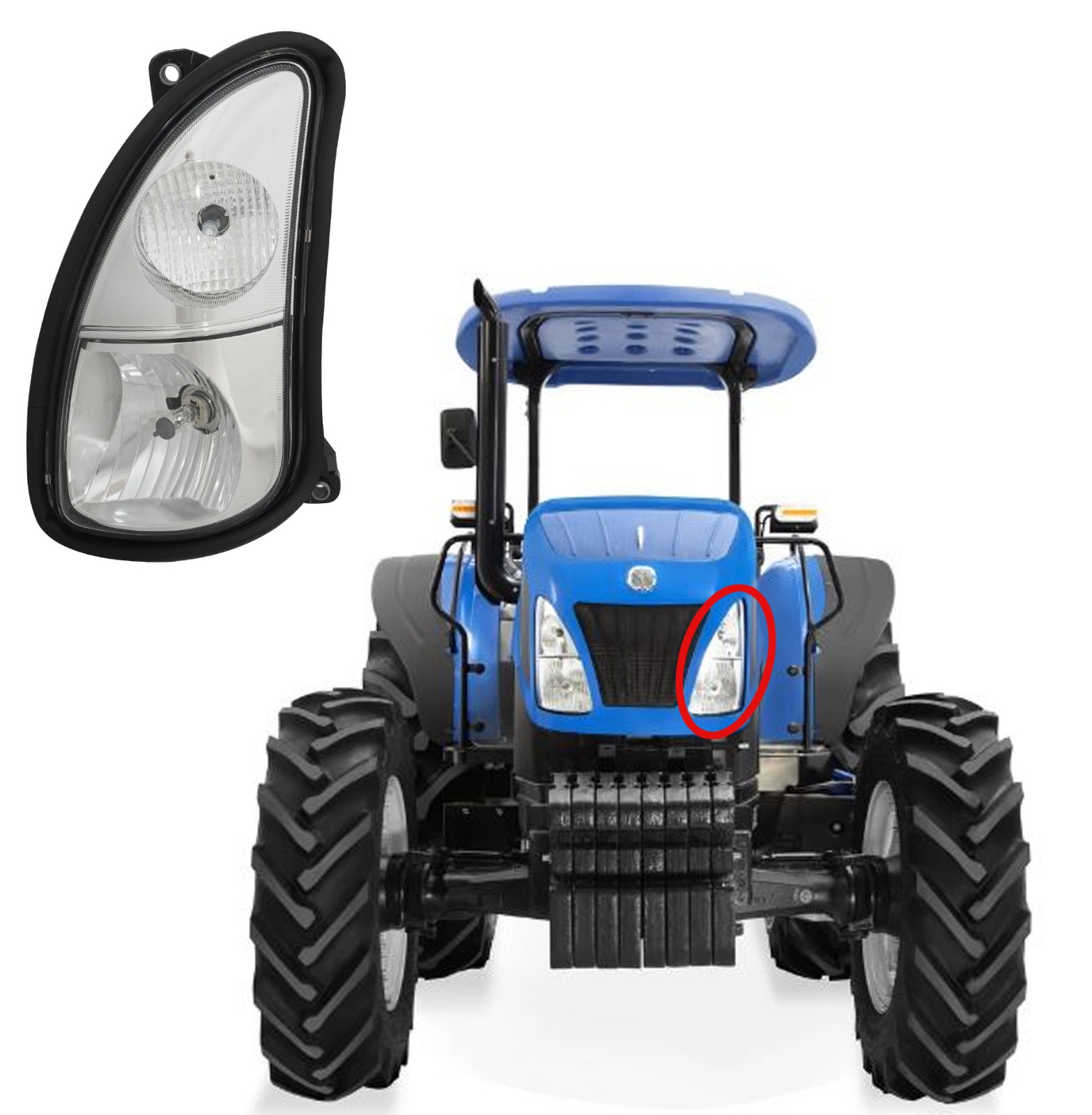 Headlight LH For New Holland TT Series T5 TT3 TT4 TT47 Genuine CNH 51627105