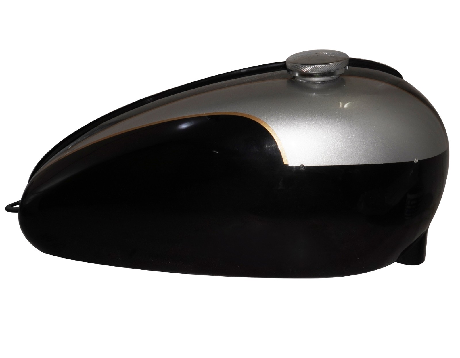 Petrol Fuel Tank Steel Silver & Black For Triumph Bonneville T120