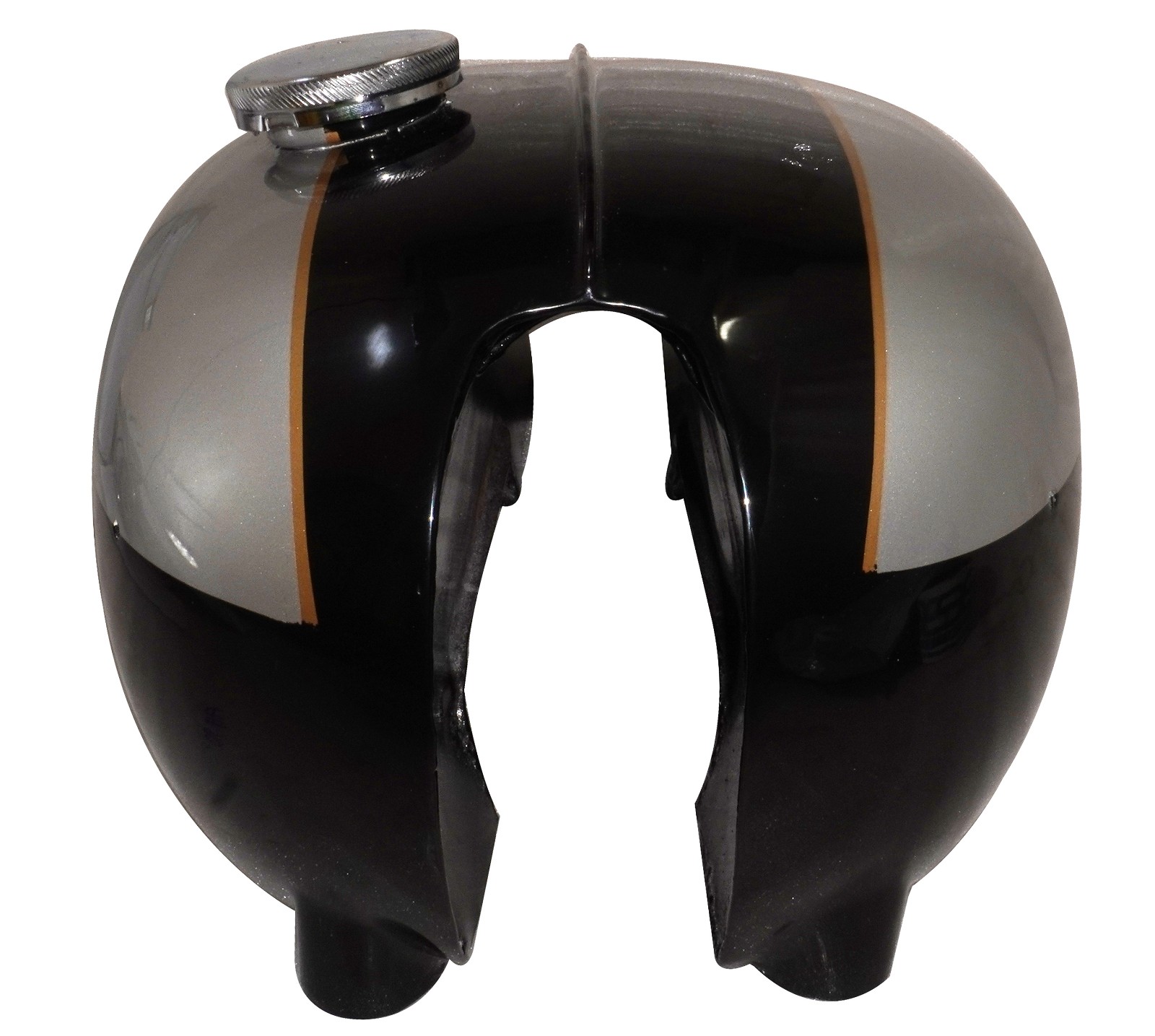 Petrol Fuel Tank Steel Silver & Black For Triumph Bonneville T120