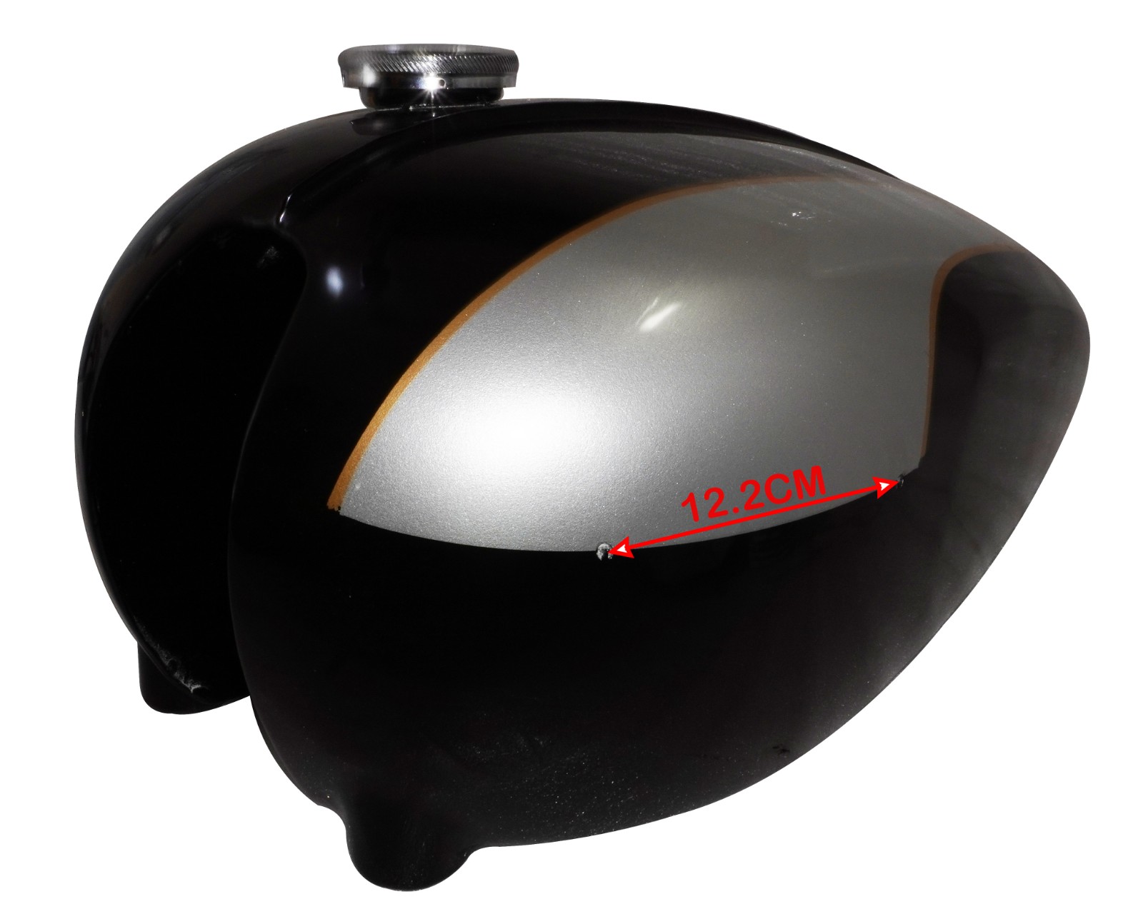 Petrol Fuel Tank Steel Silver & Black For Triumph Bonneville T120