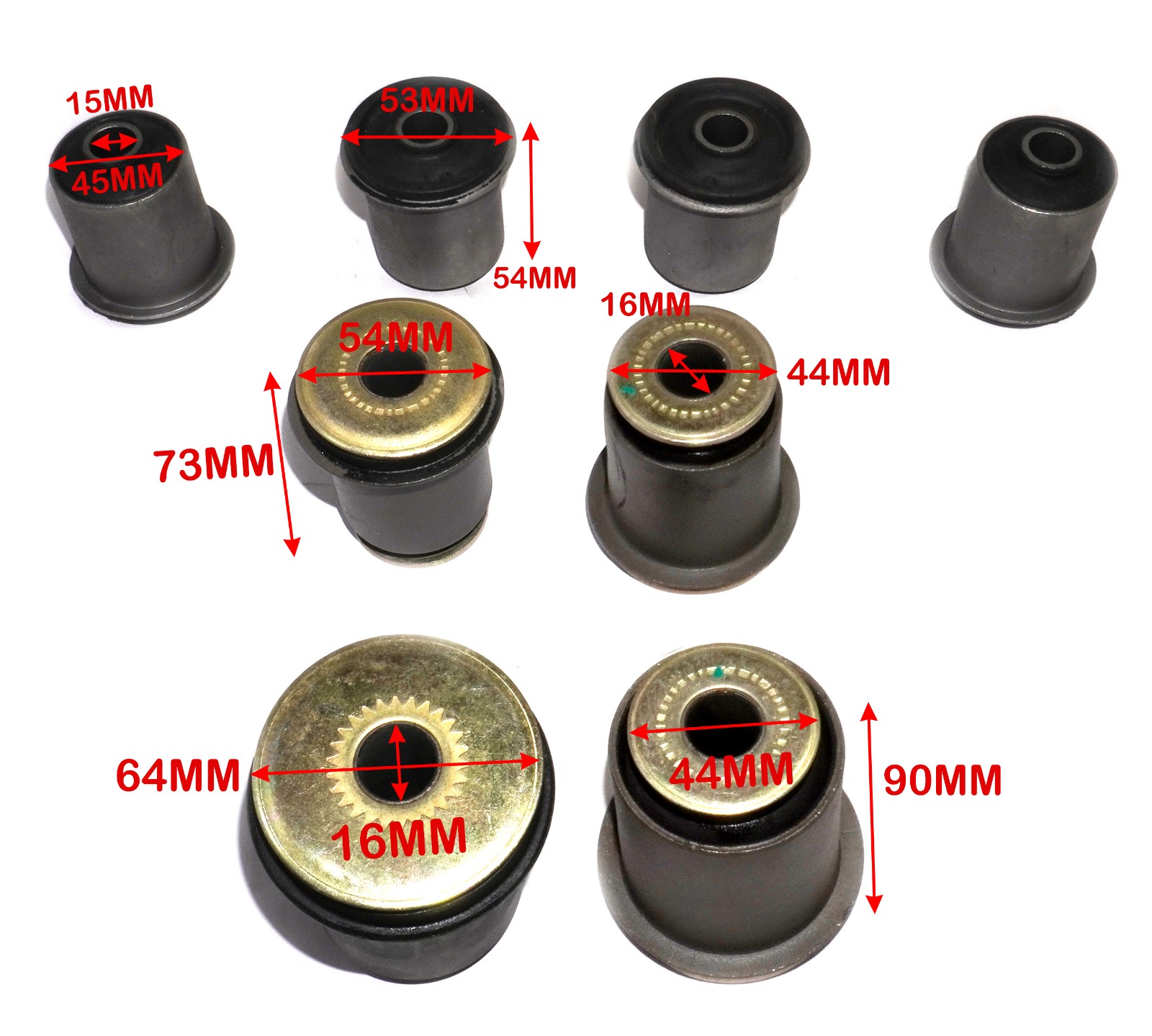 Front Suspension Bushing Kit Set of 10 Pcs For Toyota Hilux & Fortuner