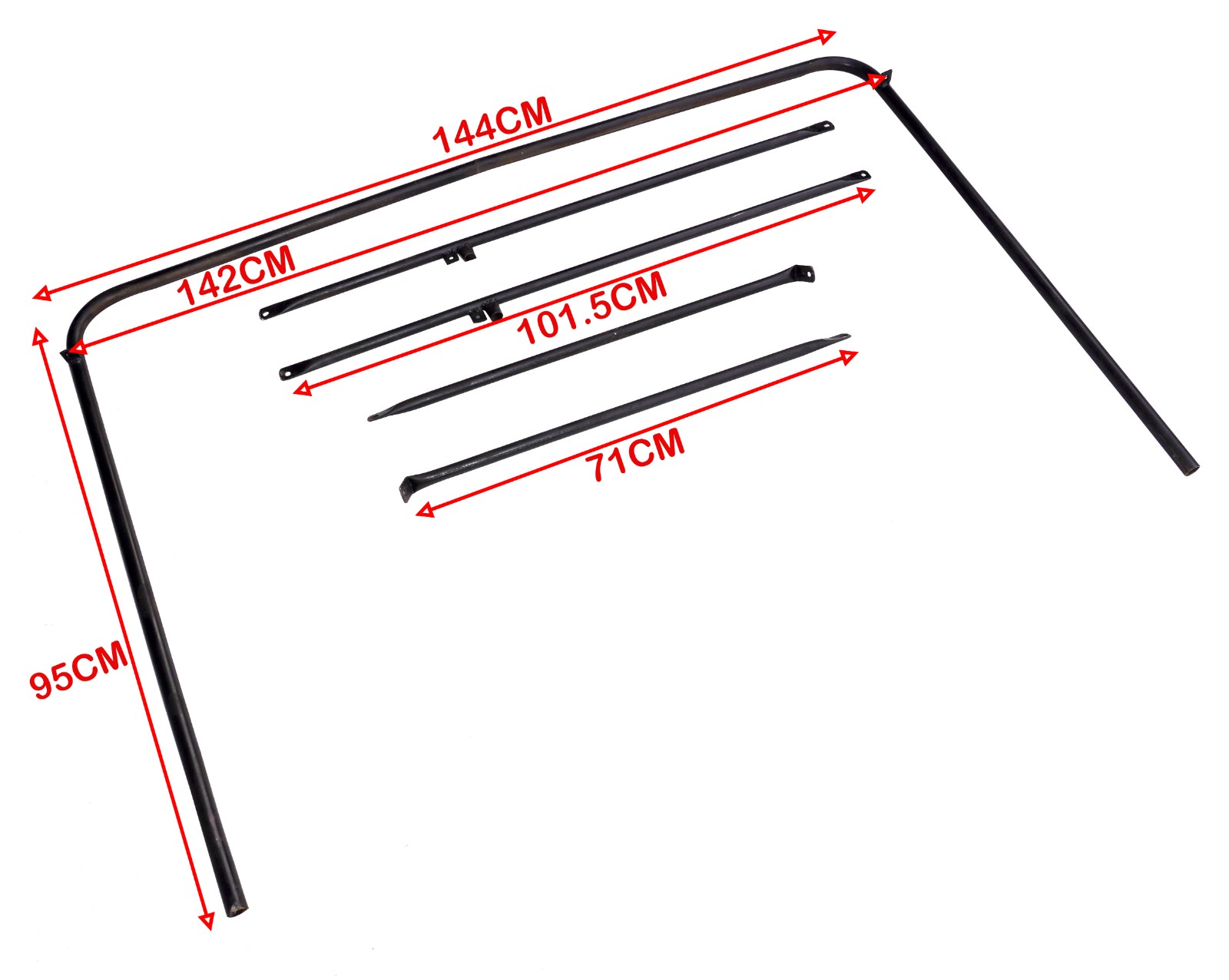 Canvas Half Cabin Soft Top Tan Color With Frame For Willys Jeeps CJ2A CJ3A