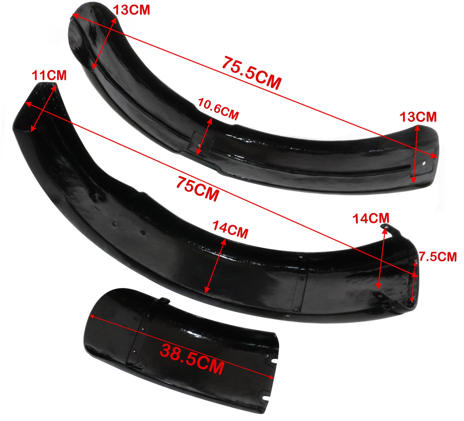 Mudguard Fender Set With Stays Kit Front & Rear Black Painted For BSA M20 M21