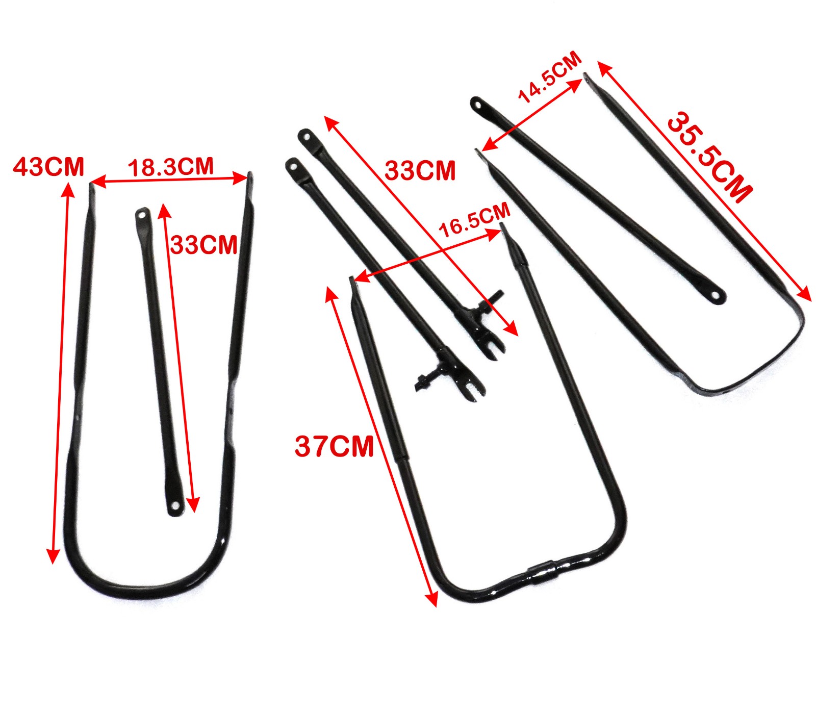 Mudguard Fender Set With Stays Kit Front & Rear Black Painted For BSA M20 M21
