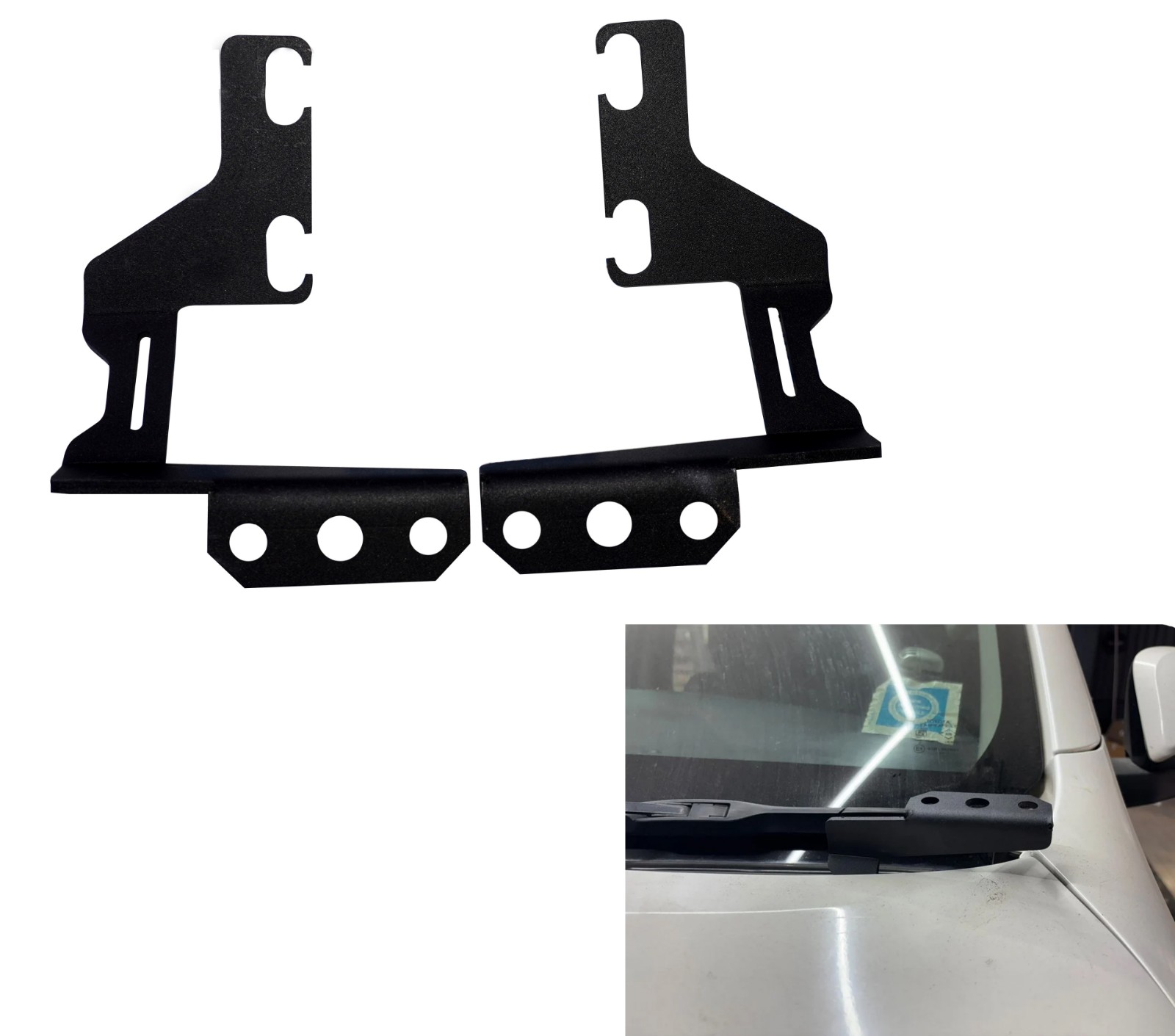 Ditch LED Work Light Bar Brackets Hood Mount Bracket For Toyota Fortuner Hilux