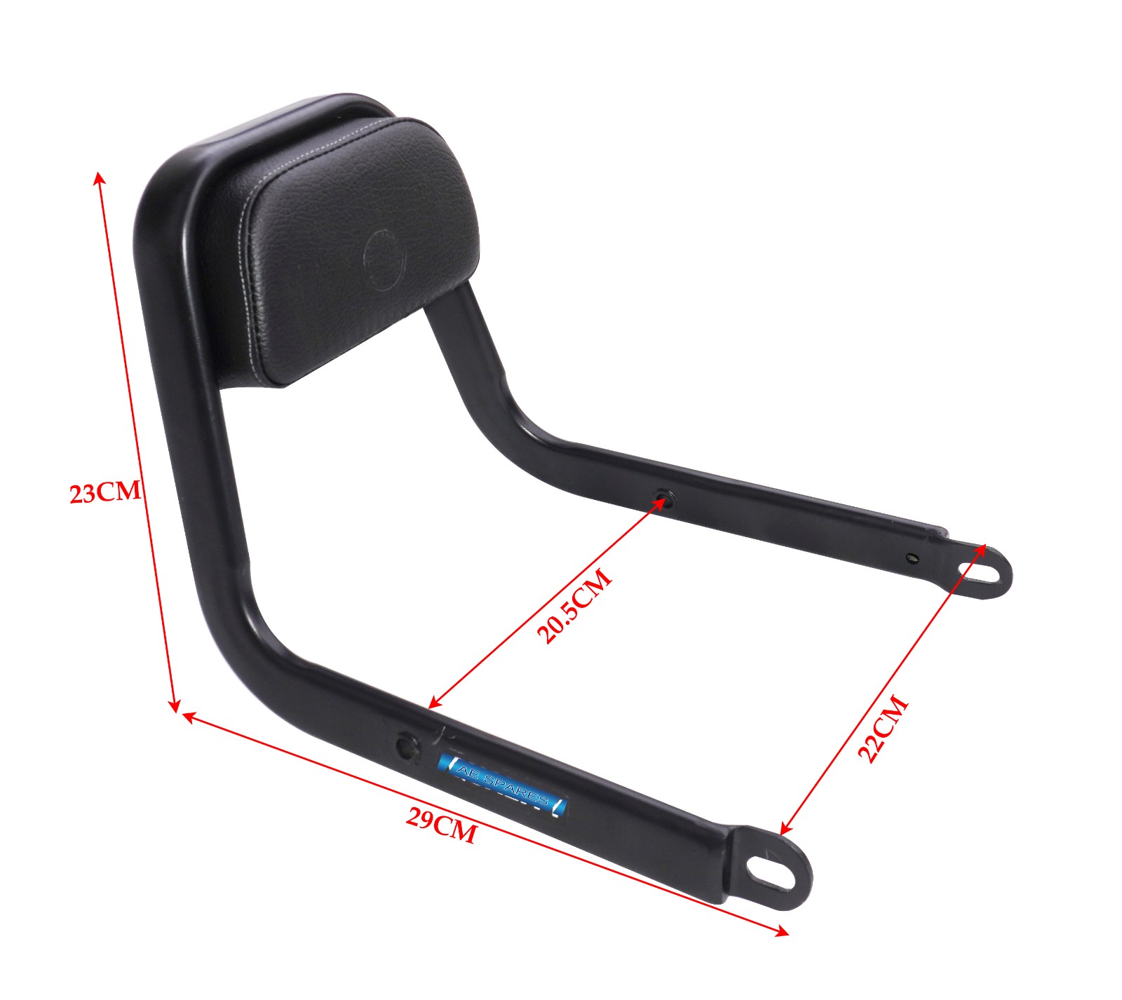 Passenger Backrest With Black Pad For Royal Enfield Meteor 350