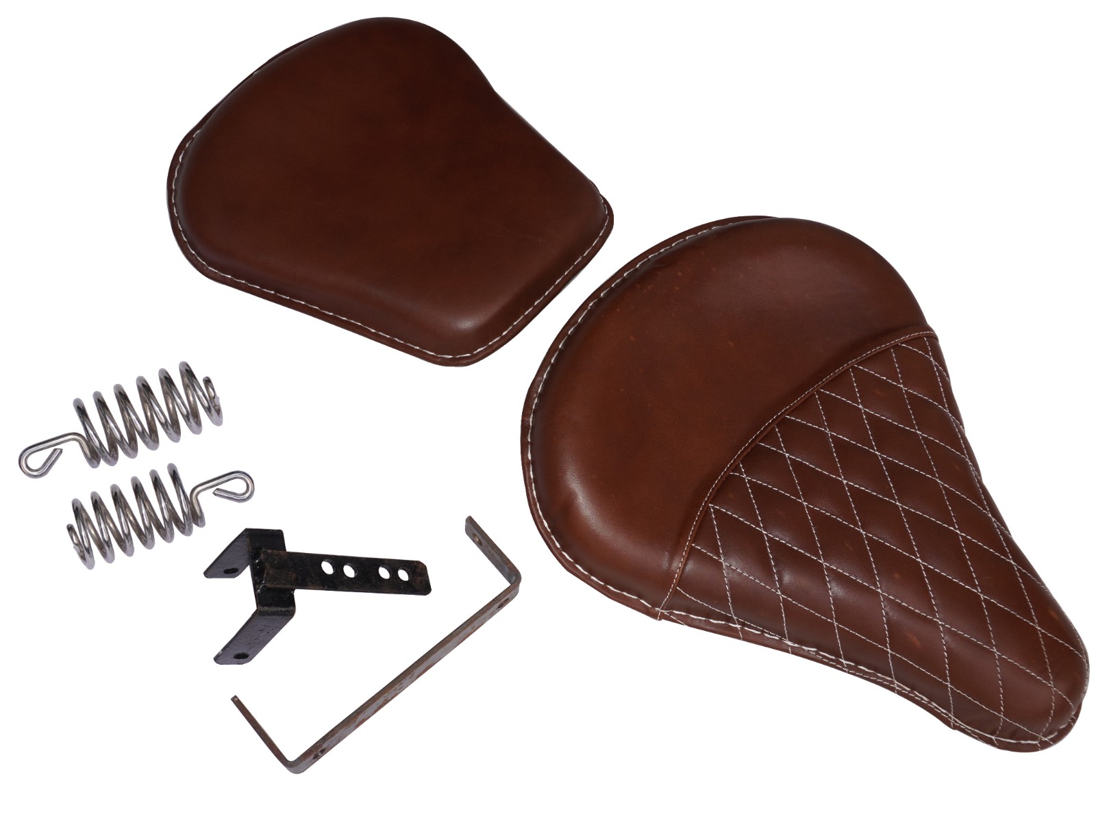 Front Rear Brown Leather Seat With Fitting For Royal Enfield Classic 350 500