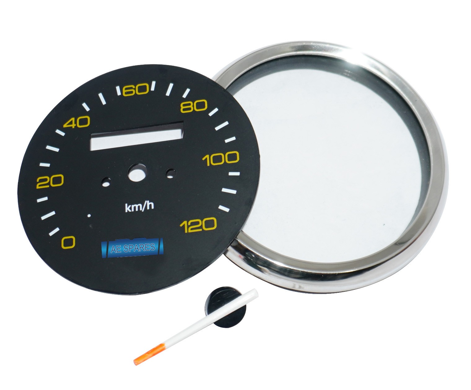 Speedometer Face Kit 120 Km/H Black For Vespa PX 80 125 150 200