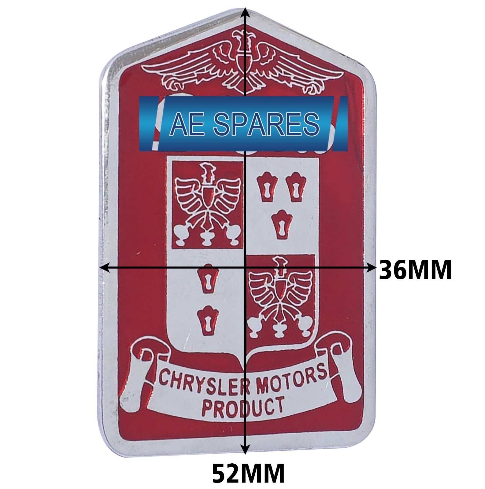 Bonnet Monogram / Badge Steel Made Red Color For DE Soto Cars