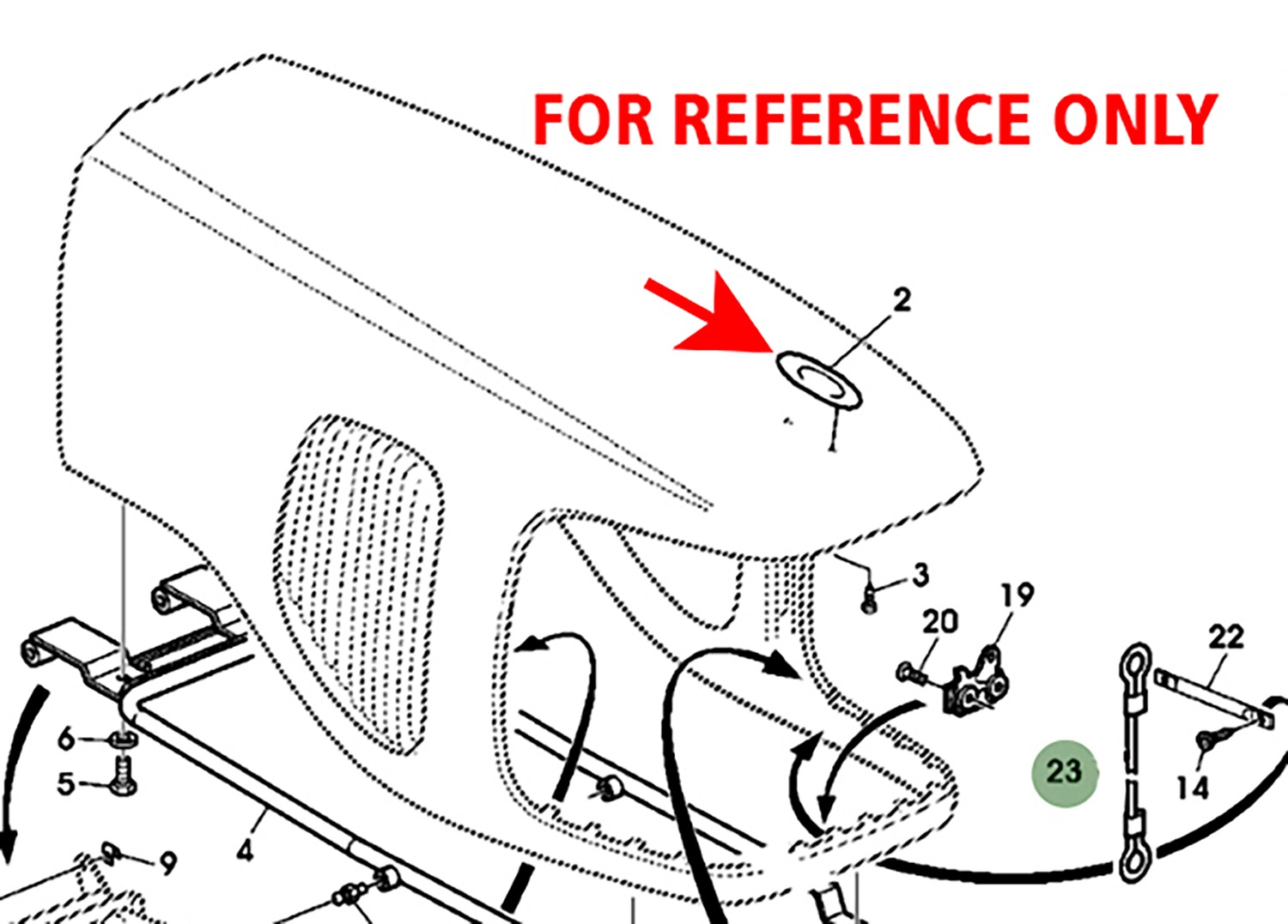 For John Deere R169906 Original Equipment Hood Gunsight Marker - Hood Sight