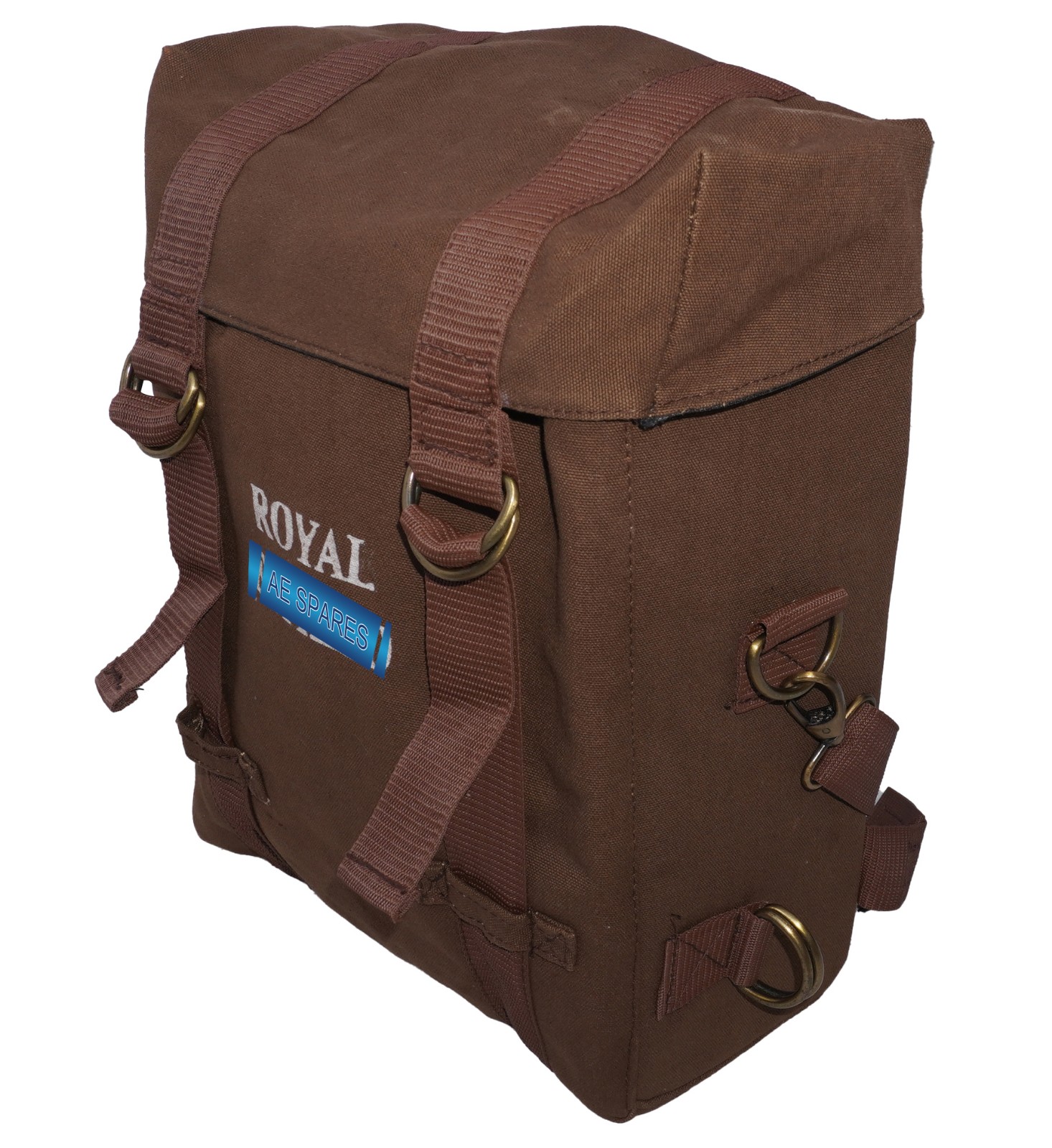 Military Pannier Canvas Bag Brown Fits For Royal Enfield Classic 350 500
