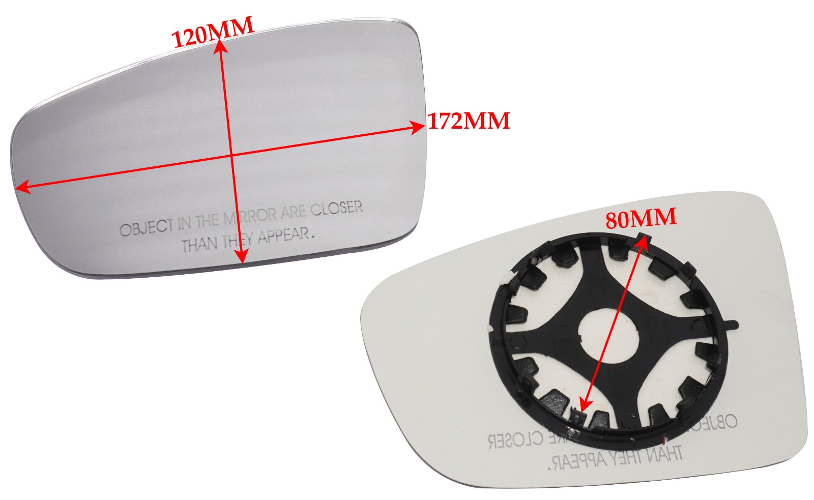 LH RH Rear View Convex Wing Door Mirror Glass With Base For Ford Eco-sports