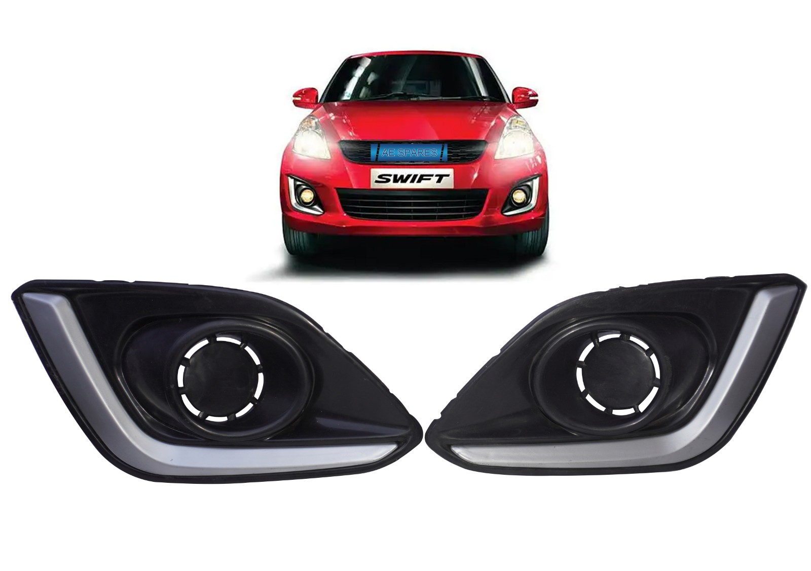 Fog Lamp Bezel Set Front Bumper Grille RH & LH For Suzuki Swift 2014-2017