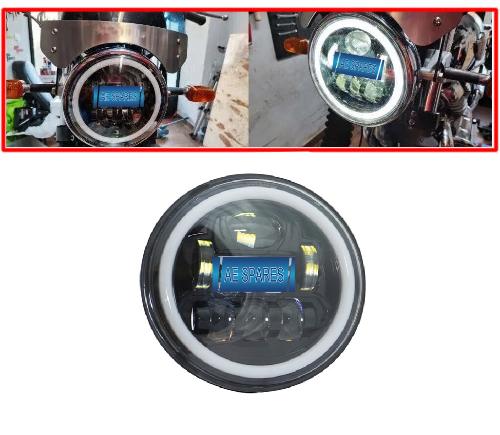 7'' LED Headlight For Royal Enfield Interceptor Continental GT 650 Meteor 350