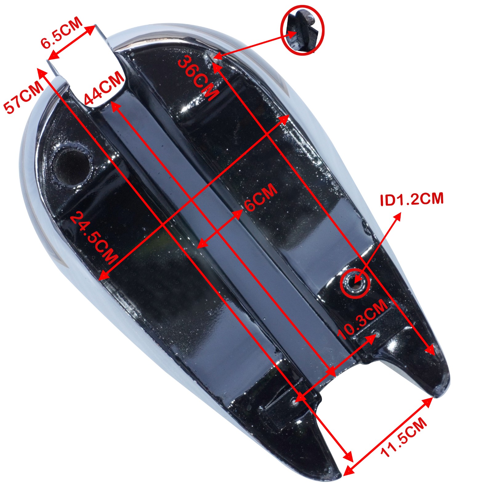 For BSA B31 Chrome & Black Painted With Speedometer Cavity Gas Fuel Petrol Tank