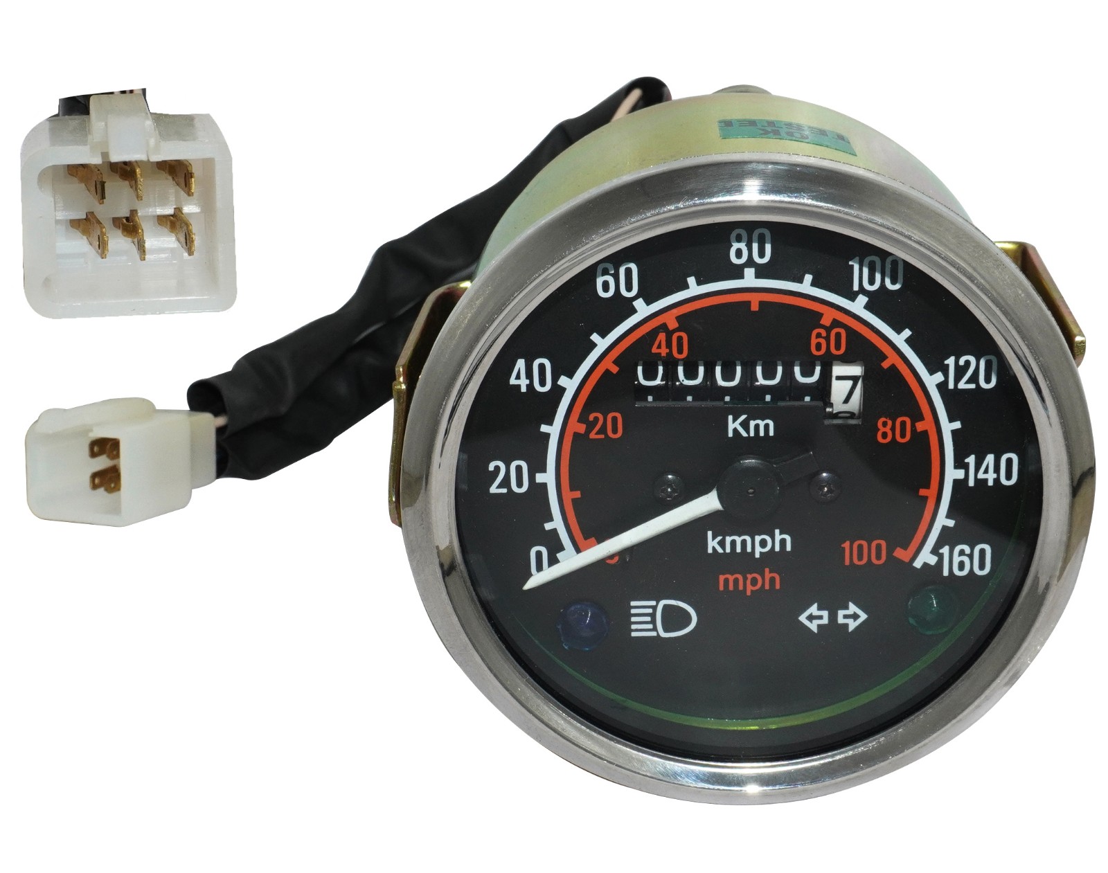 SPEEDOMETER 160 Kmph / 100 Mph KILOMETER BLACK DIAL FACE FOR ROYAL ENFIELD