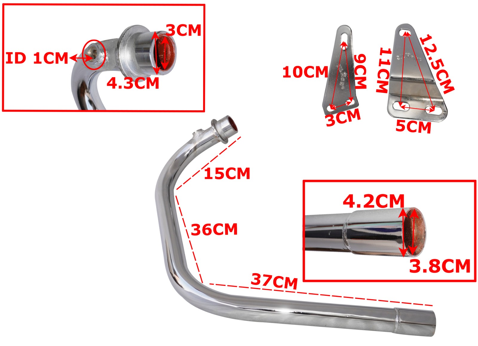 Short Bend Pipe Better Sound Chrome For Royal Enfield Classic Reborn Meteor 350