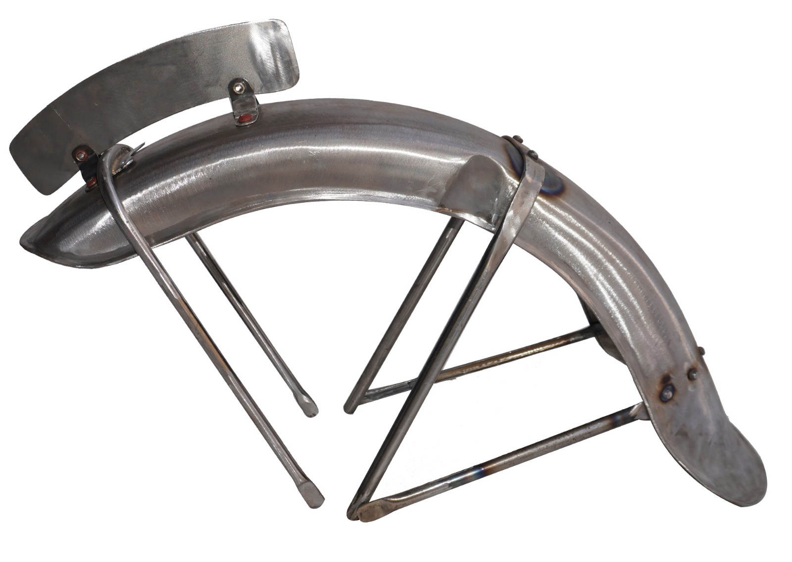 Front & Rear Mudguard Fender Set With Stays Raw Steel Fits For BMW R25/3