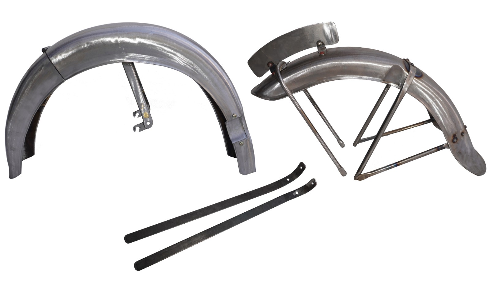 Front & Rear Mudguard Fender Set With Stays Raw Steel Fits For BMW R25/3