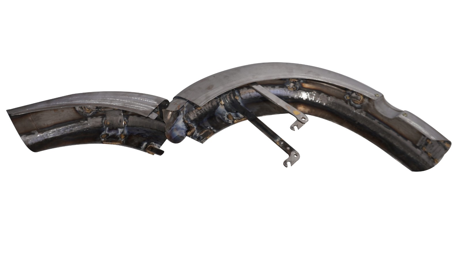 Front & Rear Mudguard Fender Set With Stays Raw Steel Fits For BMW R25/3