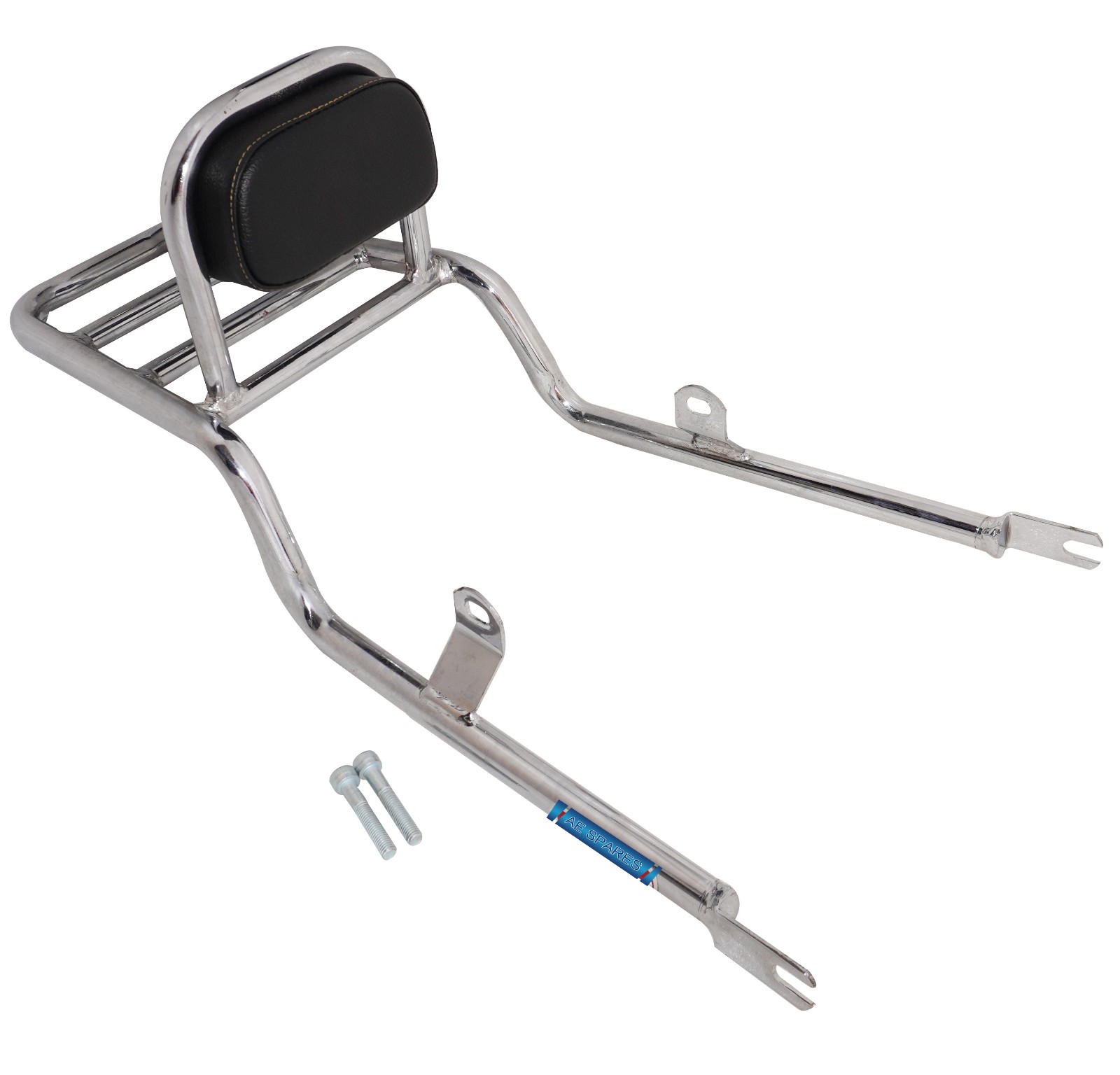 Rear Luggage Carrier With Backrest Chrome Fits For Royal Enfield Meteor 350