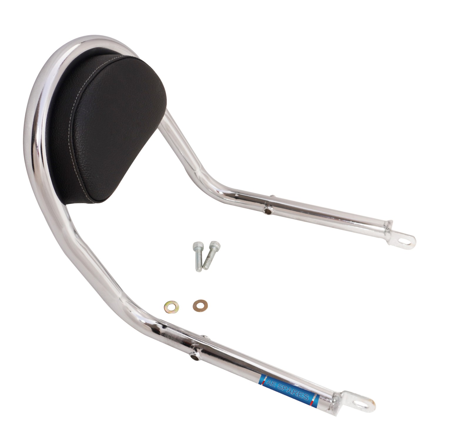 Passenger Backrest With Black Pad Chrome Fits For Royal Enfield Meteor 350