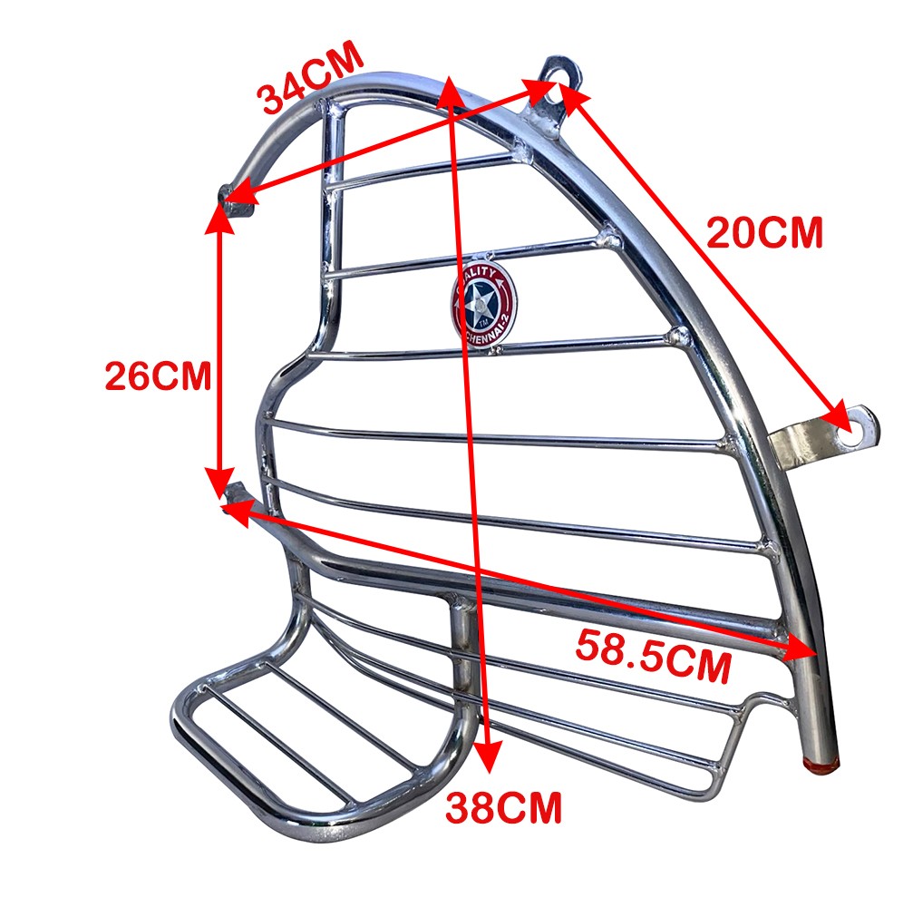 Fits For Royal Enfield Electra LH Saree Guard Steel Chrome Crash Bar Footrest