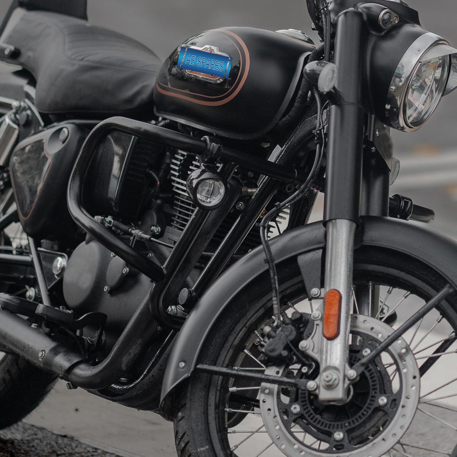 Black Led Fog Light Set For Royal Enfield Super Meteor Shotgun Classic 650