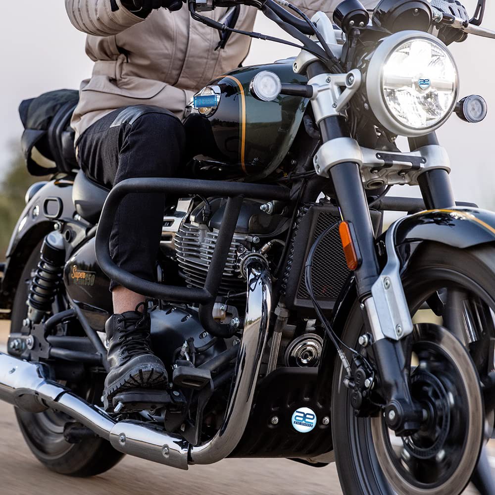 Black Airfly Evo Engine Guard For Royal Enfield Super Meteor 650 Shotgun 650