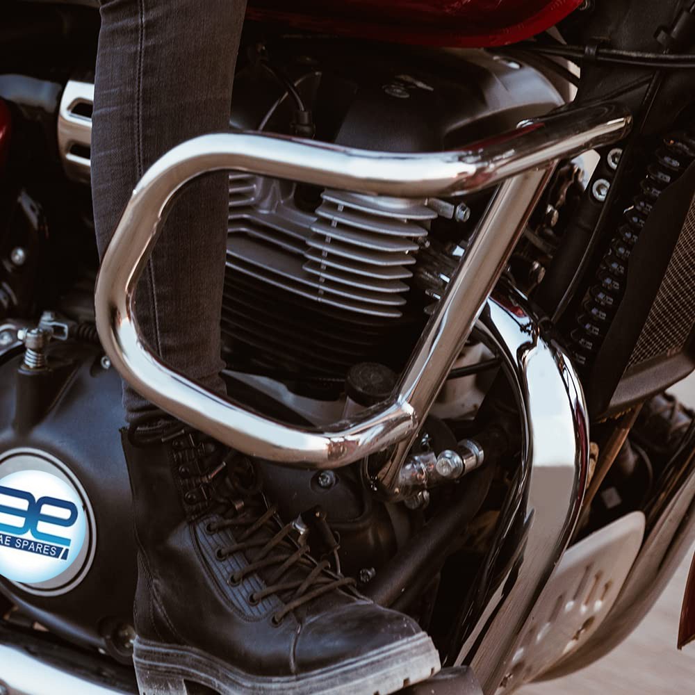 Silver Airfly Evo Engine Guard For Royal Enfield Super Meteor Shotgun 650