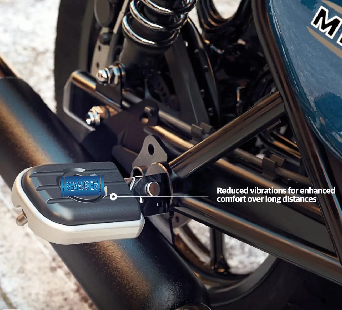 Silver Deluxe Foot Pegs For Royal Enfield Goan Classic New Reborn Bullet 350