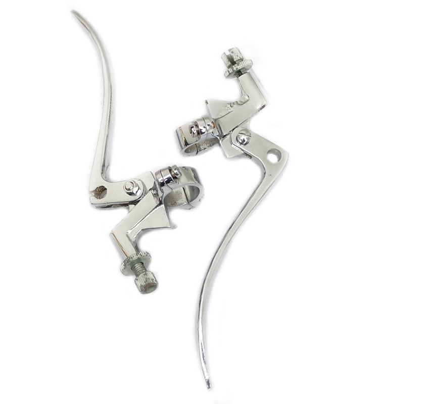 Brake and Clutch Lever Set Steel Chrome 7/8" Handle Bar Universal Vintage Bikes