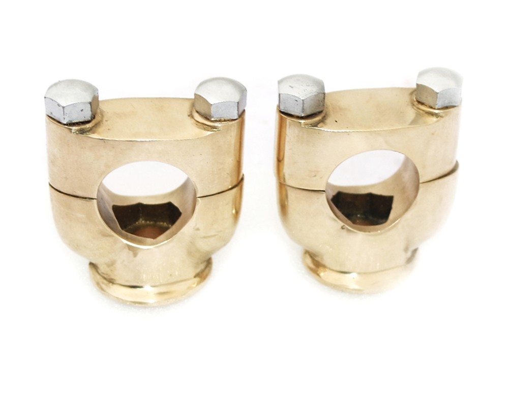 7/8" Handlebar Riser Holding Bracket Clamp Set Brass Universal Fit