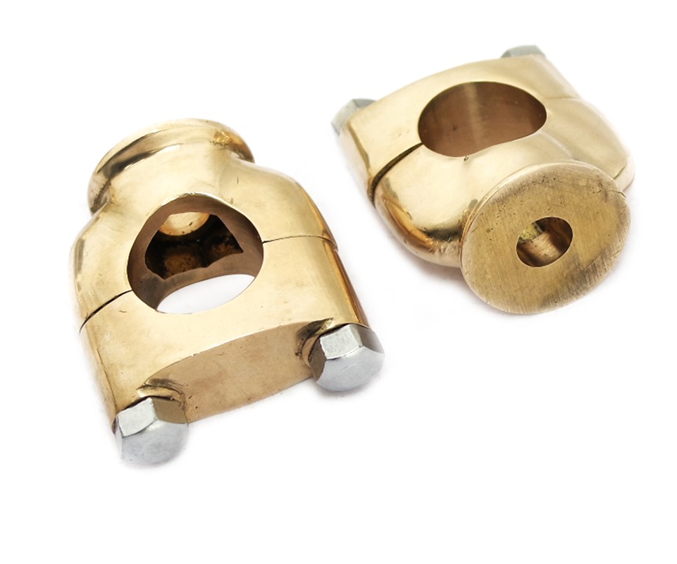 1" Handlebar Riser Holding Bracket Clamp Set Brass Universal Fit