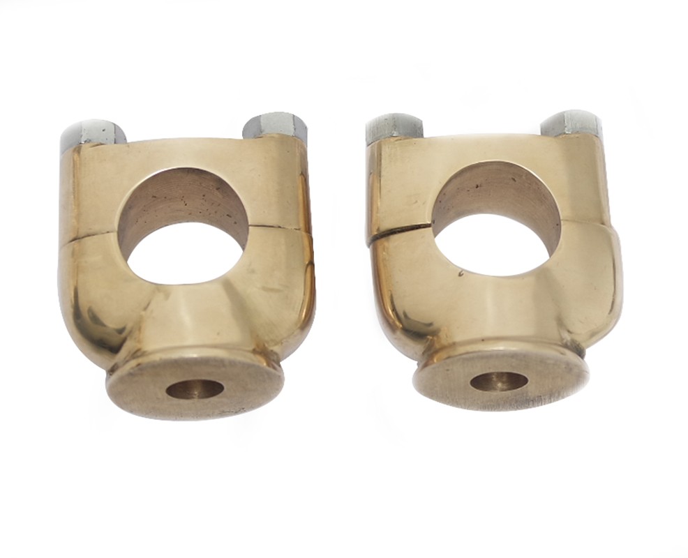 1" Handlebar Riser Holding Bracket Clamp Set Brass Universal Fit