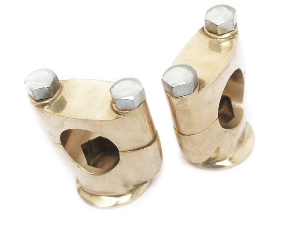 1" Handlebar Riser Holding Bracket Clamp Set Brass Universal Fit
