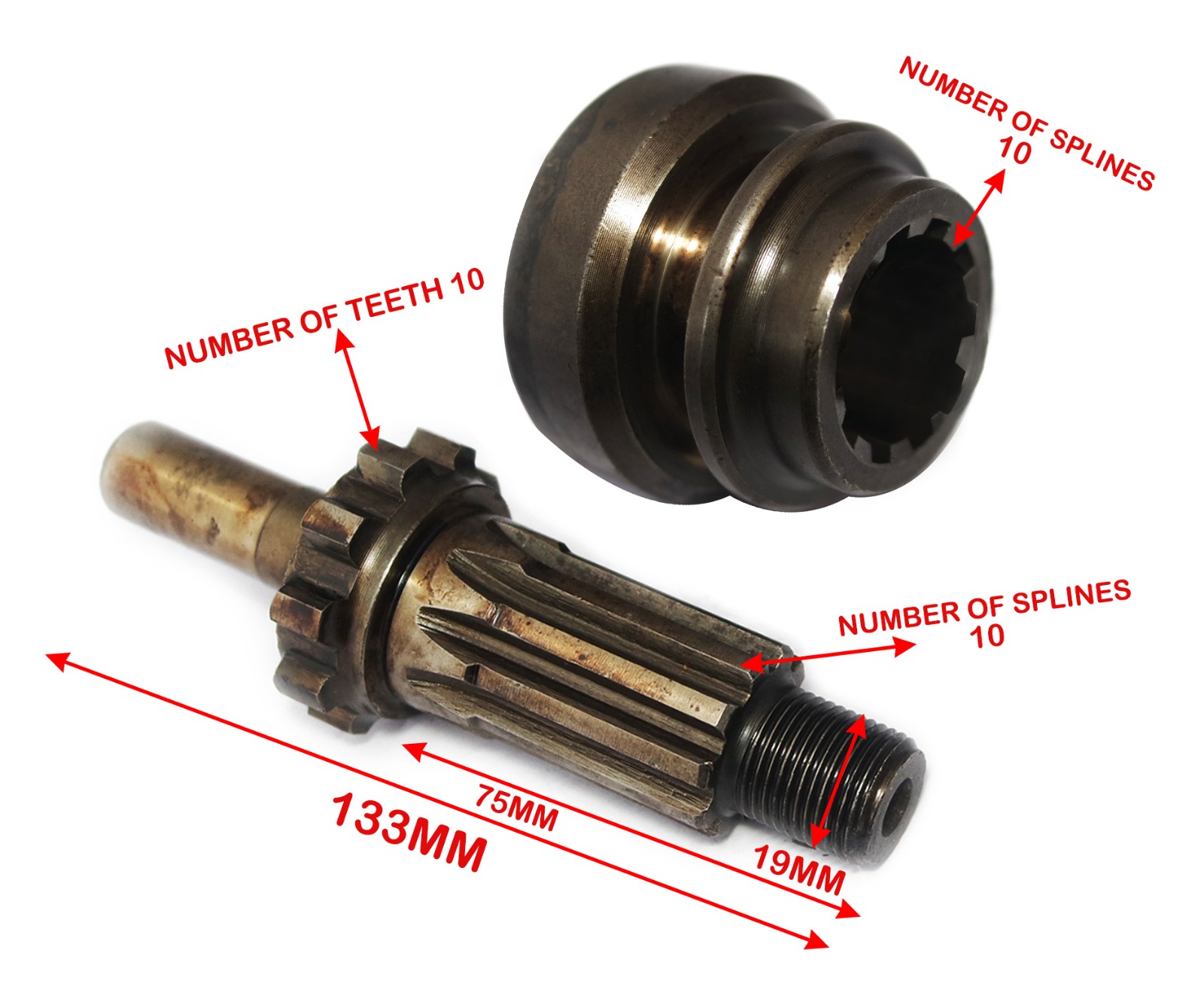 For MB GPW Willys Ford WWII Jeeps G503 CJ2A M38A1 CJ5 Clutch Output Shaft NOS