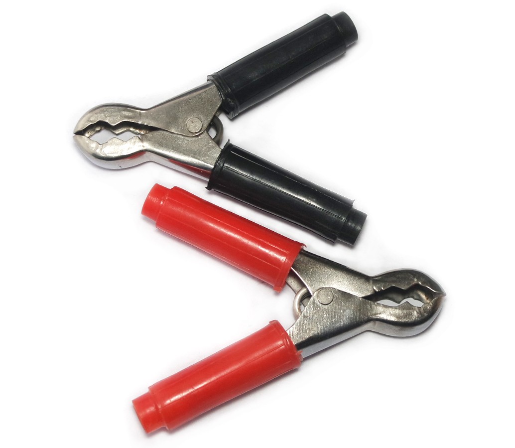 Heavy Duty Crocodile Clips Set For Car Caravan Van Motorhome Battery Test