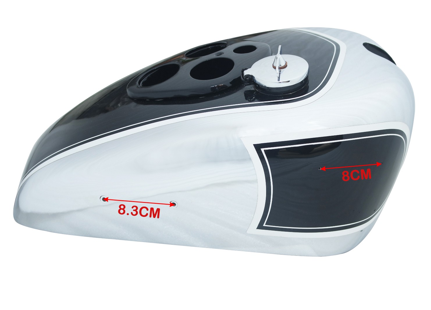 Black & Chrome Gas Fuel Petrol Tank Fits For Triumph T90 Pre War Model