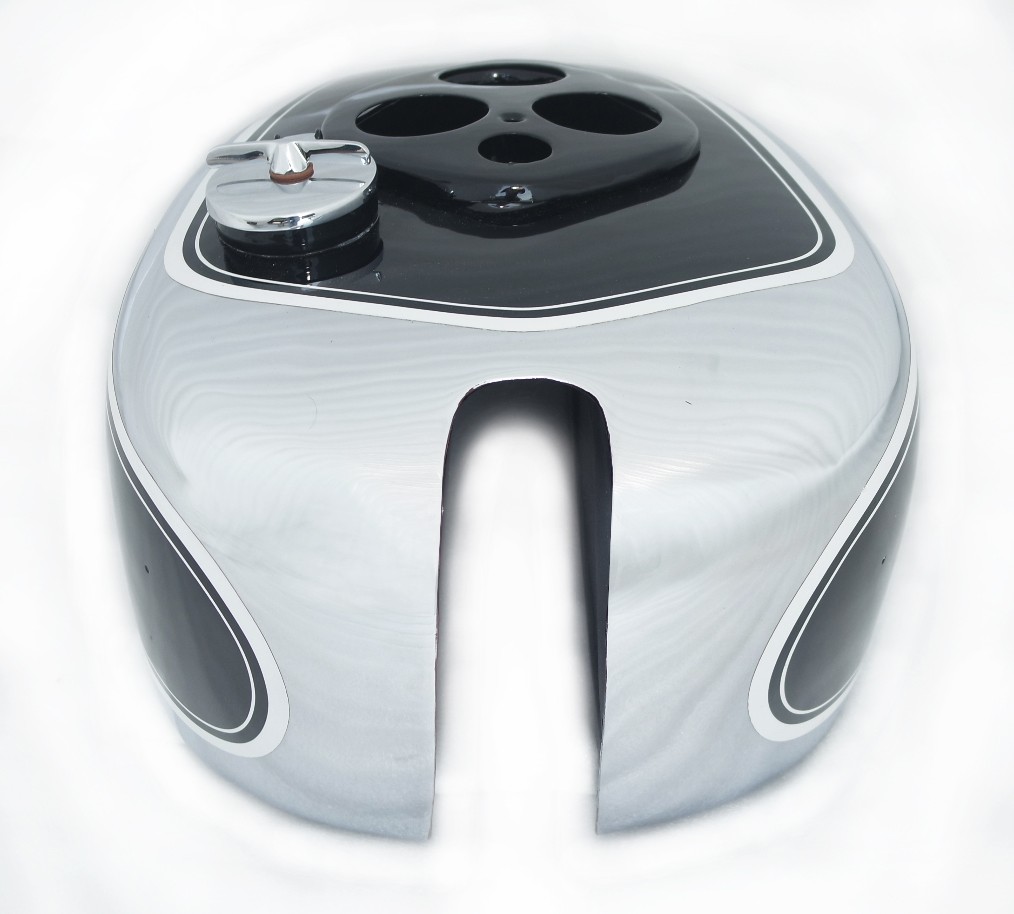 Black & Chrome Gas Fuel Petrol Tank Fits For Triumph T90 Pre War Model