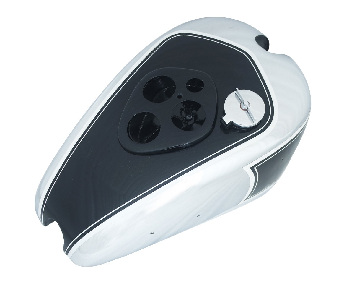 Black & Chrome Gas Fuel Petrol Tank Fits For Triumph T90 Pre War Model